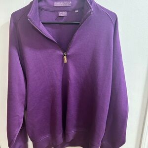 Martin Timeless As The Game Mens Purple Quarter Zip Pullover Sweater‎ Medium